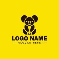 koala logotyp ikon koala djur- modern minimalistisk företag logotyp redigerbar vektor