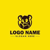 koala logotyp ikon koala djur- modern minimalistisk företag logotyp redigerbar vektor