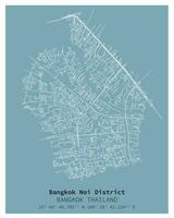 gata Karta av bangkok noi distrikt Bangkok, Thailand vektor