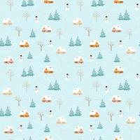 verschneite ländliche im Winter nahtlose Muster für Weihnachten dekorativ, Stoff, Textil oder Tapeten
