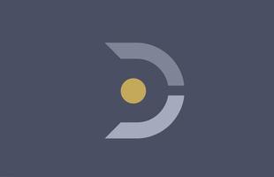 D-Brief-Logo gelb blaues Alphabet Icon-Design für Unternehmen und Unternehmen vektor
