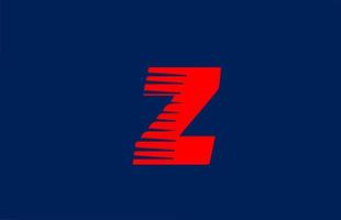 z blau rotes Alphabet Buchstaben-Logo-Symbol. Liniendesign für Business und Unternehmen vektor