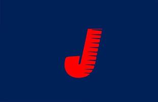 j blau rotes Alphabet Buchstaben-Logo-Symbol. Liniendesign für Business und Unternehmen vektor