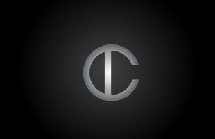 schwarz grau c Alphabet Buchstaben Logo Symbol. Liniendesign für Geschäfts- und Firmenidentität vektor