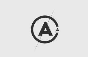 svartvitt alfabet en bokstavslogotypikon. enkel linje- och cirkeldesign för företagets företag vektor