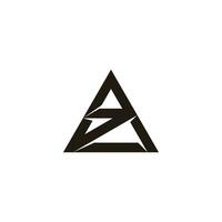 brev az triangel enkel geometrisk logotyp vektor