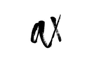 yxa ax alfabetet brev logotyp ikon kombination. grunge handskriven vintage design. svart vit färg för företag och företag vektor