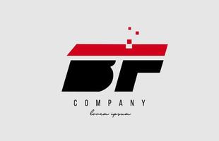 bf bf Alphabet Buchstaben-Logo-Kombination in roter und schwarzer Farbe. kreatives Icon-Design für Unternehmen und Unternehmen vektor