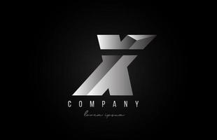 alfabetet bokstaven x logotypikonen i grå silverfärg. kreativ design för företag och företag med 3d -styling vektor