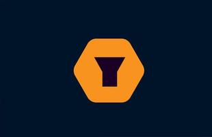 geometrische y Alphabet Buchstaben Logo Symbol Vorlage. Sechseck-Orange-Design für Unternehmen und Unternehmen vektor