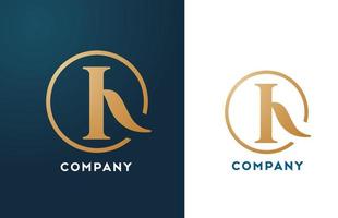 Ich Alphabet Buchstaben Logo Symbol in Gold und Blau. einfaches und kreatives goldenes Kreisdesign für Unternehmen und Unternehmen vektor
