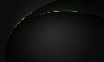 abstrakt grön linje ljus kurva svart skugga på mörk grå geometrisk med tom Plats design modern lyx bakgrund vektor