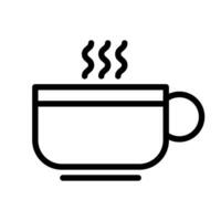 Vektor schwarz Linie Symbol heiß Kaffee isoliert auf Weiß Hintergrund