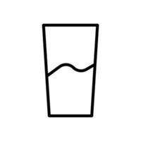 Vektor schwarz Linie Symbol Glas von Wasser isoliert auf Weiß Hintergrund