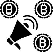 Bitcoin Marketing solide und Glyphe Vektor Illustration