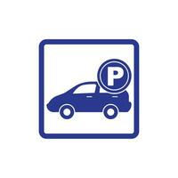 Parkplatz Bereich der Verkehr Zeichen Symbol, Vektor Illustration Symbol Design