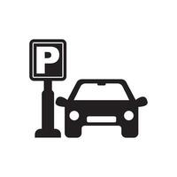 Parkplatz Bereich der Verkehr Zeichen Symbol, Vektor Illustration Symbol Design