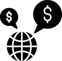 Dollar Erde solide und Glyphe Vektor Illustration
