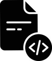 Code Datei solide und Glyphe Vektor Illustration