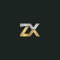 alfabetet bokstäver initialer monogram logotyp xz, zx, x och z vektor