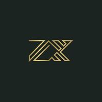 alfabetet bokstäver initialer monogram logotyp xz, zx, x och z vektor