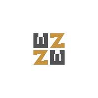 Alphabet Briefe Initialen Monogramm Logo wz, zw, z und w vektor