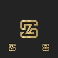 alfabet initialer logotyp sz, zs, z och s vektor