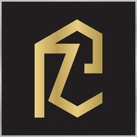 Z P, pz, p och z abstrakt första monogram brev alfabet logotyp design vektor