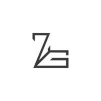 gz, zg, g och z abstrakt första monogram brev alfabet logotyp design vektor