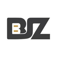alfabet brev initialer monogram logotyp bz, zb, z och b vektor