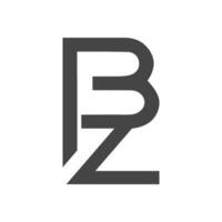 alfabet brev initialer monogram logotyp bz, zb, z och b vektor