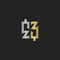 Alphabet Initialen Logo Zy, yz, z und y vektor