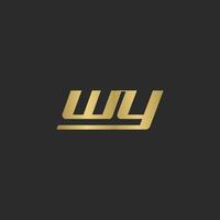 alfabet initialer logotyp wy, yw, w och y vektor