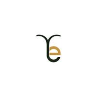 alfabetet bokstäver initialer monogram logotyp ey, ye, e och y vektor