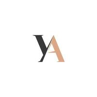 alfabetet bokstäver initialer monogram logotyp ay, ya, a och y vektor