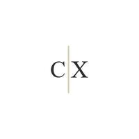 alfabetet bokstäver initialer monogram logotyp xc, cx, x och c vektor