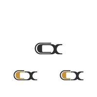 alfabetet bokstäver initialer monogram logotyp xc, cx, x och c vektor