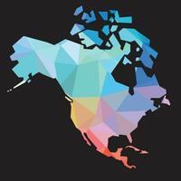 färgrik abstrakt vektor låg polygonal av norr Amerika Karta.