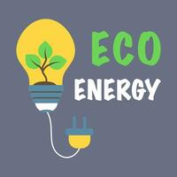 Öko Energie Lampe, Ökologie und Nachhaltigkeit Vektor Symbol zum besser Umwelt Erde