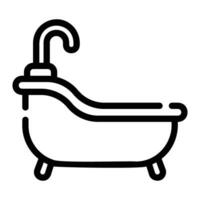 Badewanne Linie Symbol Hintergrund Weiß vektor