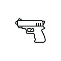 pistol vapen linje ikon isolerat på vit bakgrund vektor