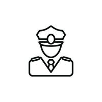 polis ikon isolerat på vit bakgrund vektor