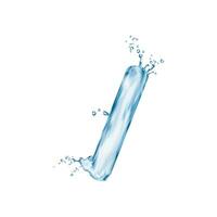 Flüssigkeit Wasser Schrägstrich Zeichen mit Spritzen Blasen, Art vektor