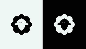 svart får och vit får logotyp vektor