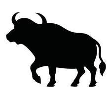 afrikansk buffel. vektor bild. vit bakgrund.