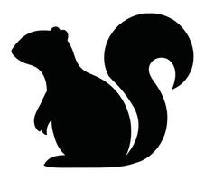 schwarz und Weiß afrikanisch Boden Eichhörnchen Silhouette. Vektor Illustration.