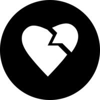 gebrochen Herzen Symbol auf Kreis Hintergrund vektor