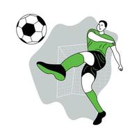 värld fotboll mästerskap platt vektor illustration Begagnade för grafisk design ,spelare sparkar de boll