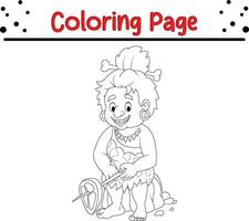 Höhlenmensch Färbung Seite zum Kinder vektor