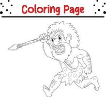 Höhlenmensch Färbung Seite zum Kinder vektor
